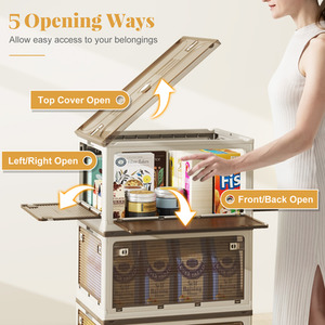 3-Tier Large Collapsible Storage Bins - Yellow by Costway