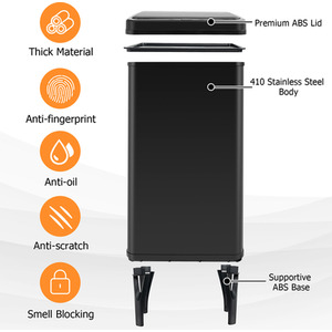 50L Automatic Motion Sensor Garbage Bin - Black by Costway