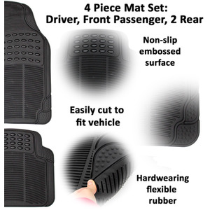 Nissan Qashqai Mk1 Tailored Rubber Car Mats 2007-2013 Black Floor Set - Black by Easimat