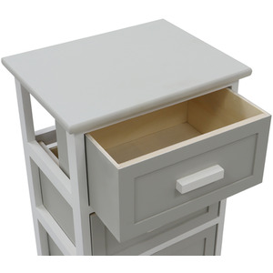 JVL Abingdon 4 Drawer Willow Storage Unit - Grey by JVL