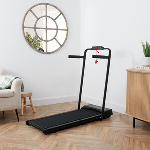 Folding Treadmill Walking and Running Machine - Black