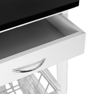 White Wooden Kitchen Trolley - White / 5.75kg by Vida Designs