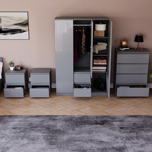 Vida Designs Glinton 4 Piece FSC Bedroom Set - Grey by Vida Designs