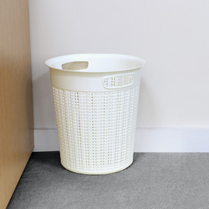12L Knit Design Loop Plastic Round Bin by JVL