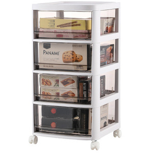 4-Tier Floor-standing Storage Drawer Cart Organiser Rack - White by Livingandhome