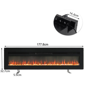3-in-1 Electric Fireplace with 12 Adjustable Flames and 5 Brightness - Black by Livingandhome