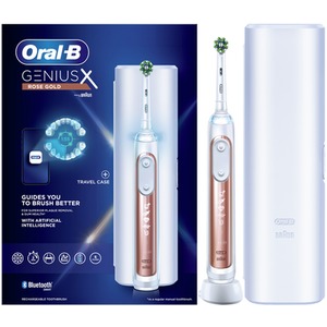 Oral-B Genius X Rose Gold Electric Toothbrush With Travel Case - Rose Gold by Oral-B