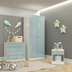 Denver Trio Set - White and Blue Gloss - White and Blue Gloss by Seconique