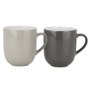Set of 4 Contrasting Coloured Mugs - Grey