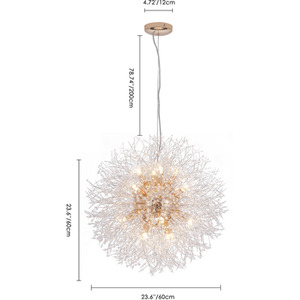 16 Lights Dandelion Ceiling Lighting Crystal Pendant - Gold