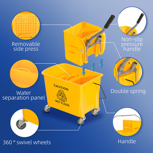 HOMCOM Mop Bucket with Wringer Wheels by HOMCOM