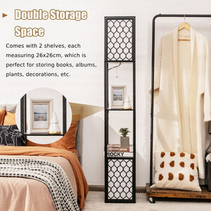 Floor Lamp with Shelves - Black by Costway