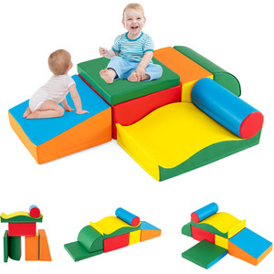 7-Piece Toddlers Colorful Climbing Toys - Green by Costway