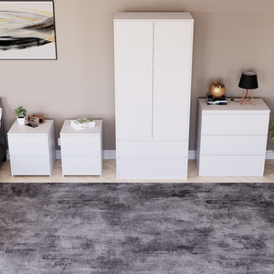 Denver Bedroom Set (2 Drawer Bedside (x2), 3 Drawer Chest, 2 Door Wardrobe) by Vida Designs