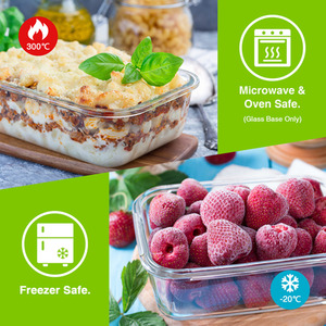 10 Piece Meal Prep Glass Containers with Lids - Clear by VonShef