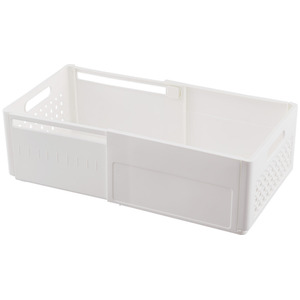 2PCS Expandable Collapsible Plastic Storage Box for Clothes - White by Livingandhome