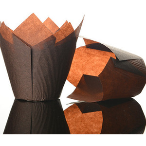 Chocolate Brown Tulip Muffin Wrap - Chocolate Brown / 25 by Bakery Direct