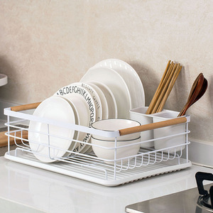 Iron Dish Drainer Drip Tray - White by Livingandhome
