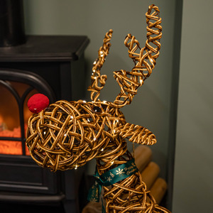 Battery Operated Light up Christmas Reindeer with Nose and LEDs - Brown by Samuel Alexander