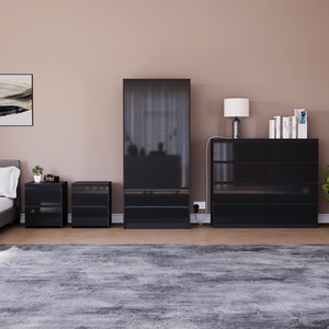 Vida Designs Glinton 4 Piece FSC Certified Bedroom Set- Black by Vida Designs