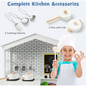 Kids Play Kitchen Toy Set - White by Costway