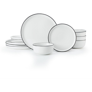 Mikasa Limestone 12pc Porcelain Dinner Set, White - White by Mikasa