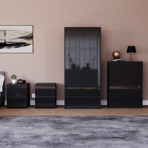 Vida Designs Glinton 4 Piece FSC Certified Bedroom Set- Black by Vida Designs