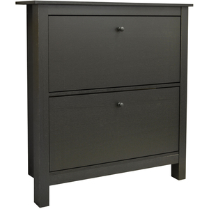 STOWE - 8 Pair 2 Drawer Shoe Storage Organiser Cabinet - Black - Black by Watsons