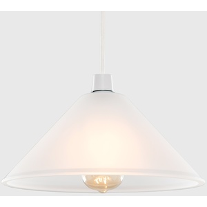 Pair Of Modern White Frosted Glass Ceiling Light Shades - White by ValueLights