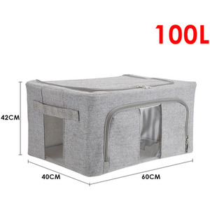 100L Fabric Storage Unit Box - Grey by komore
