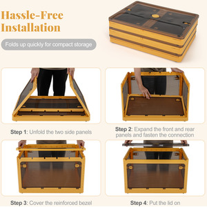 3-Tier Large Collapsible Storage Bins - Yellow by Costway