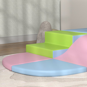 HOMCOM 6-Piece Soft Playset with Stairs and Ramp - Green by HOMCOM