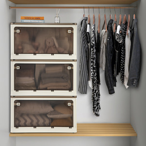 3-Tier Large Collapsible Storage Bins - White by Costway