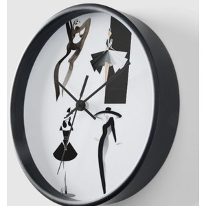 Feminine Flair Modern Art Wall Clock - Black by Clock Styles London