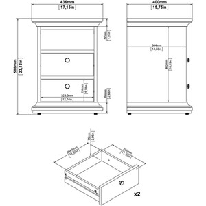 Paris 3 Piece Bedroom Set - Matt Grey