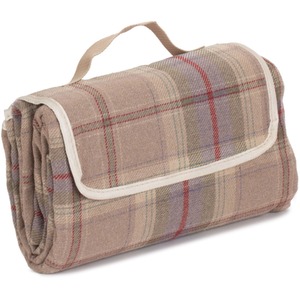 Lavender Polyester Fleece Tartan Picnic Rug - Purple by Red Hamper