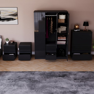 Vida Designs Glinton 4 Piece FSC Bedroom Set - Black by Vida Designs