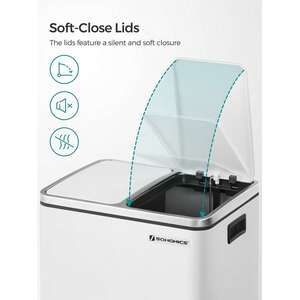 SONGMICS Double Kitchen Bin with Soft-Close Lids - White by SONGMICS
