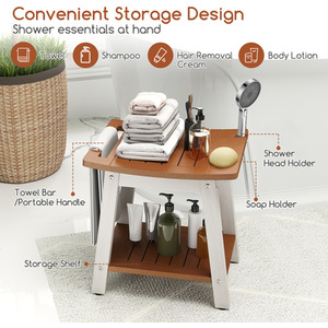 Shower Bench Seat Shower Stool by Costway