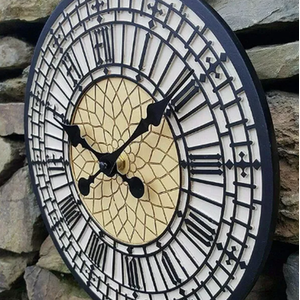 Garden Wall Clock Big Ben - Black & White by Garden Mile