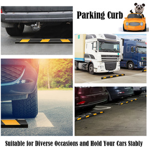 Large Heavy Duty Rubber Parking Curb - Black by Costway