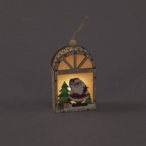 Hanging Santa Lit - wooden by SnowTime