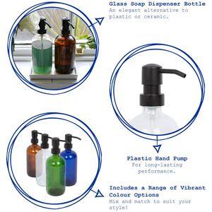 Glass Soap Dispensers - 500ml - Pack of 4 - Orange by Harbour Housewares