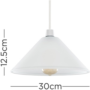 Pair Of Modern White Frosted Glass Ceiling Light Shades - White by ValueLights