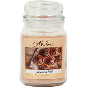 True Aroma Large Mason Jar Candle - Cinnamon Roll by True Aroma