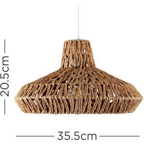 Natural Woven Natural Ceiling Pendant Light Shade Weave Rope Lampshade - Brown by ValueLights