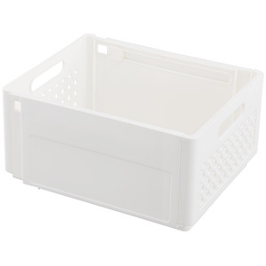 2PCS Expandable Collapsible Plastic Storage Box for Clothes - White by Livingandhome