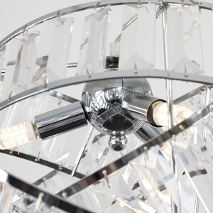 Modern 3 Way Chrome And Clear Acrylic Jewel Ring Pendant Ceiling Light - Silver by ValueLights