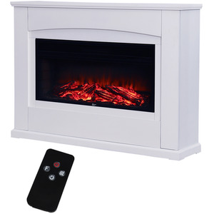 Electric Fireplace with Elegant Wooden Mantel - White by Kidkid