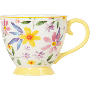 Flower Footed Mug - Yellow